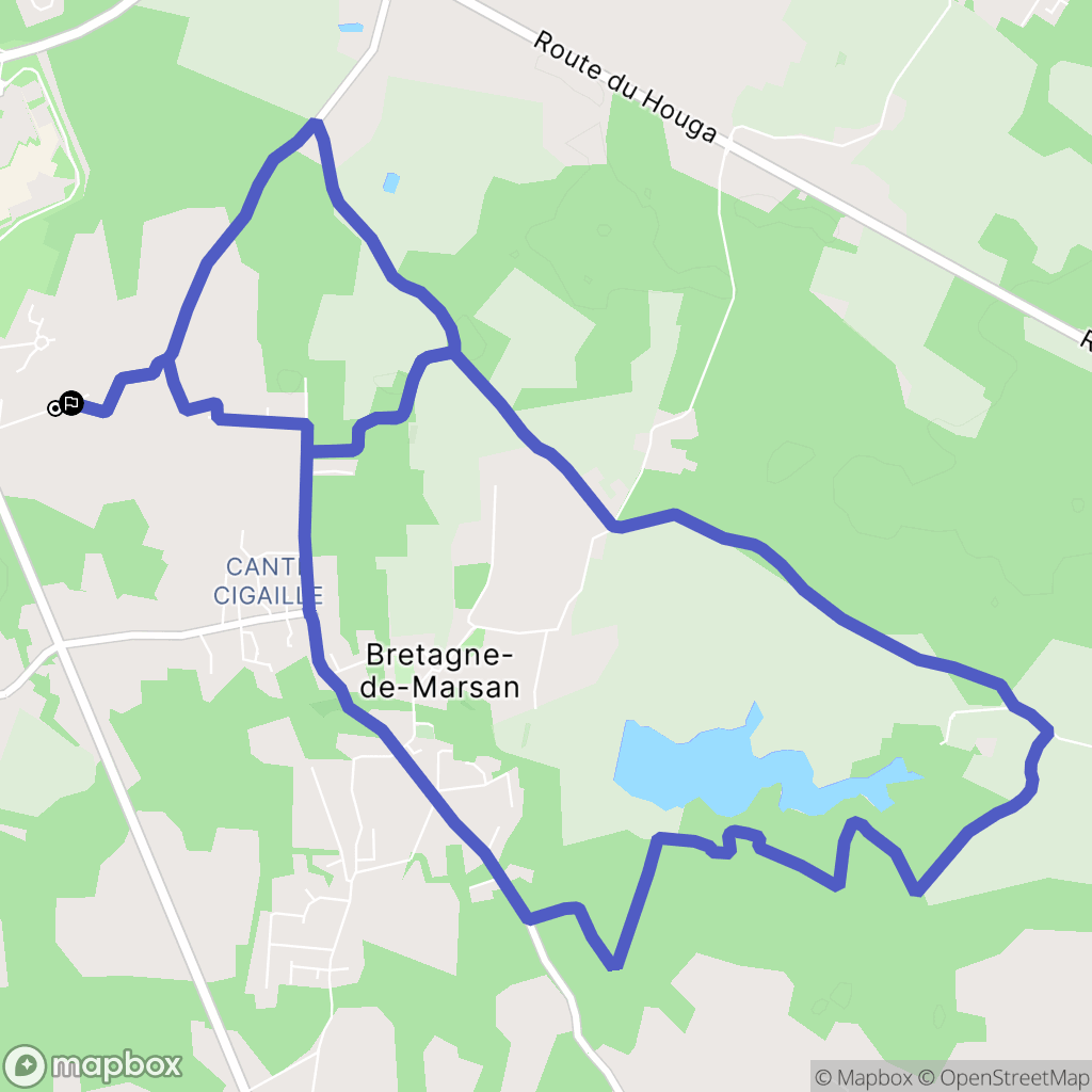 Mont-de-Marsan : carte du parcours de randonnée - France