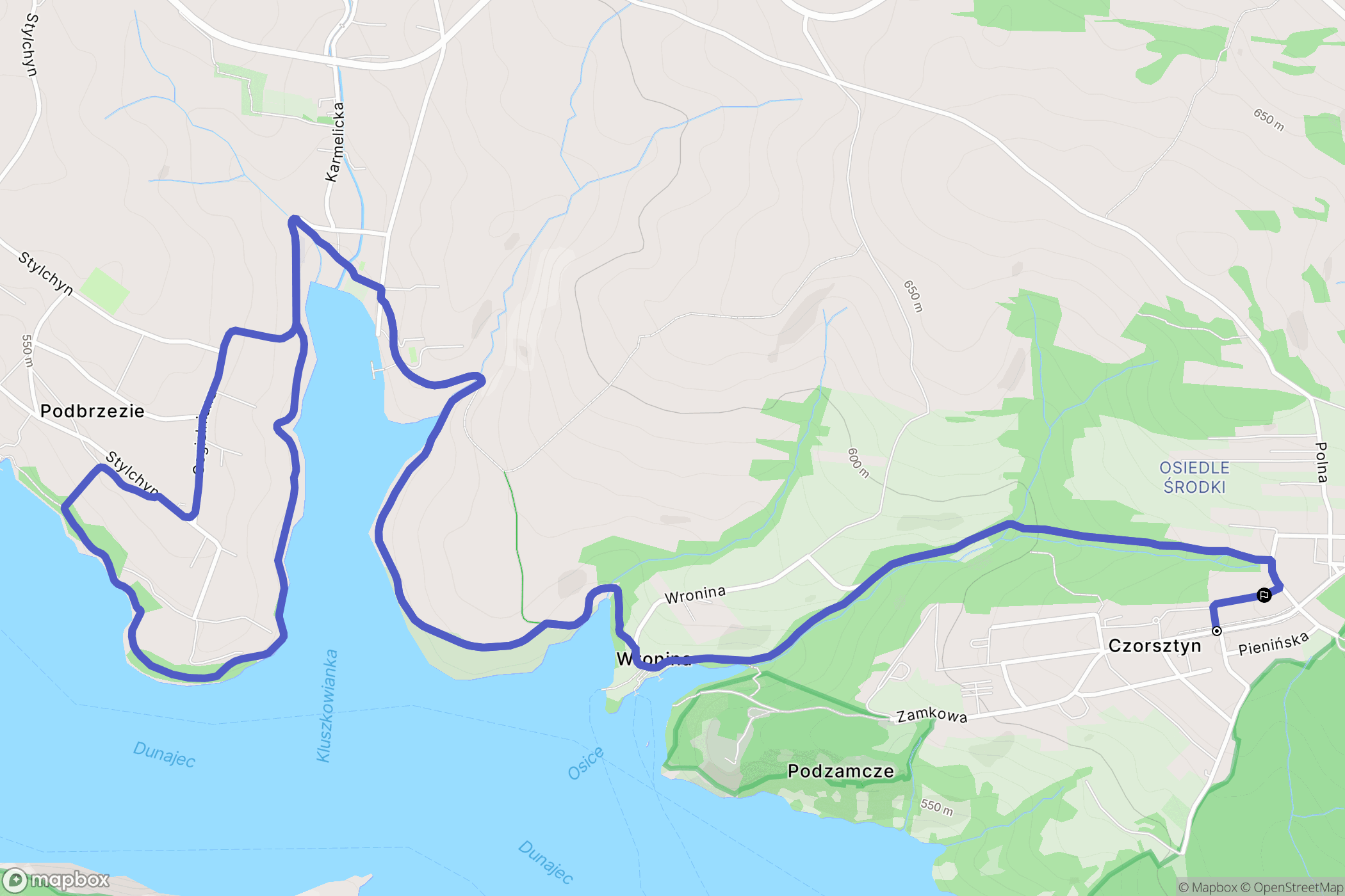 Czorsztyn: mapa trasy - Poland