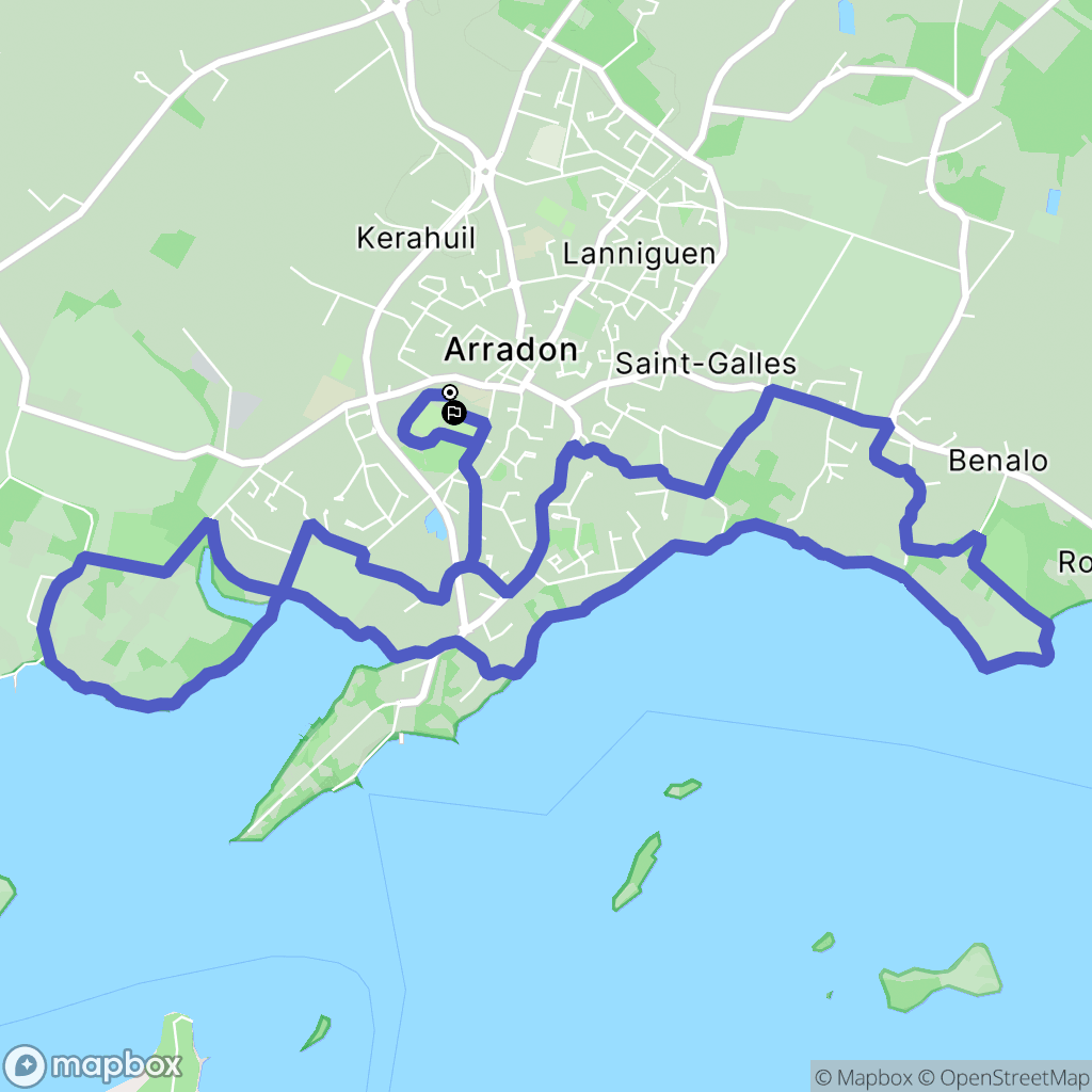 Arradon : carte du parcours de randonnée - France
