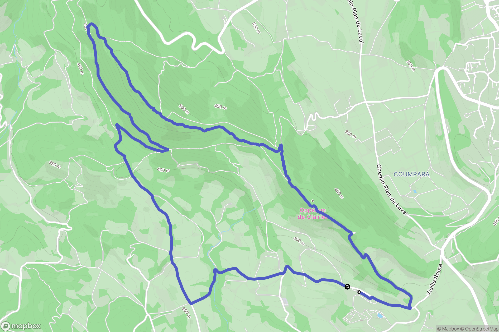Le Barroux : carte du parcours de randonnée - France