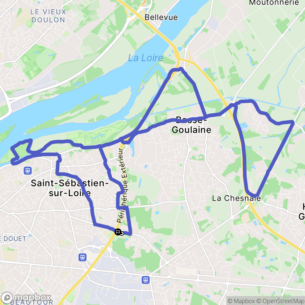 Saint-Sébastien-sur-Loire : carte du parcours de randonnée - France