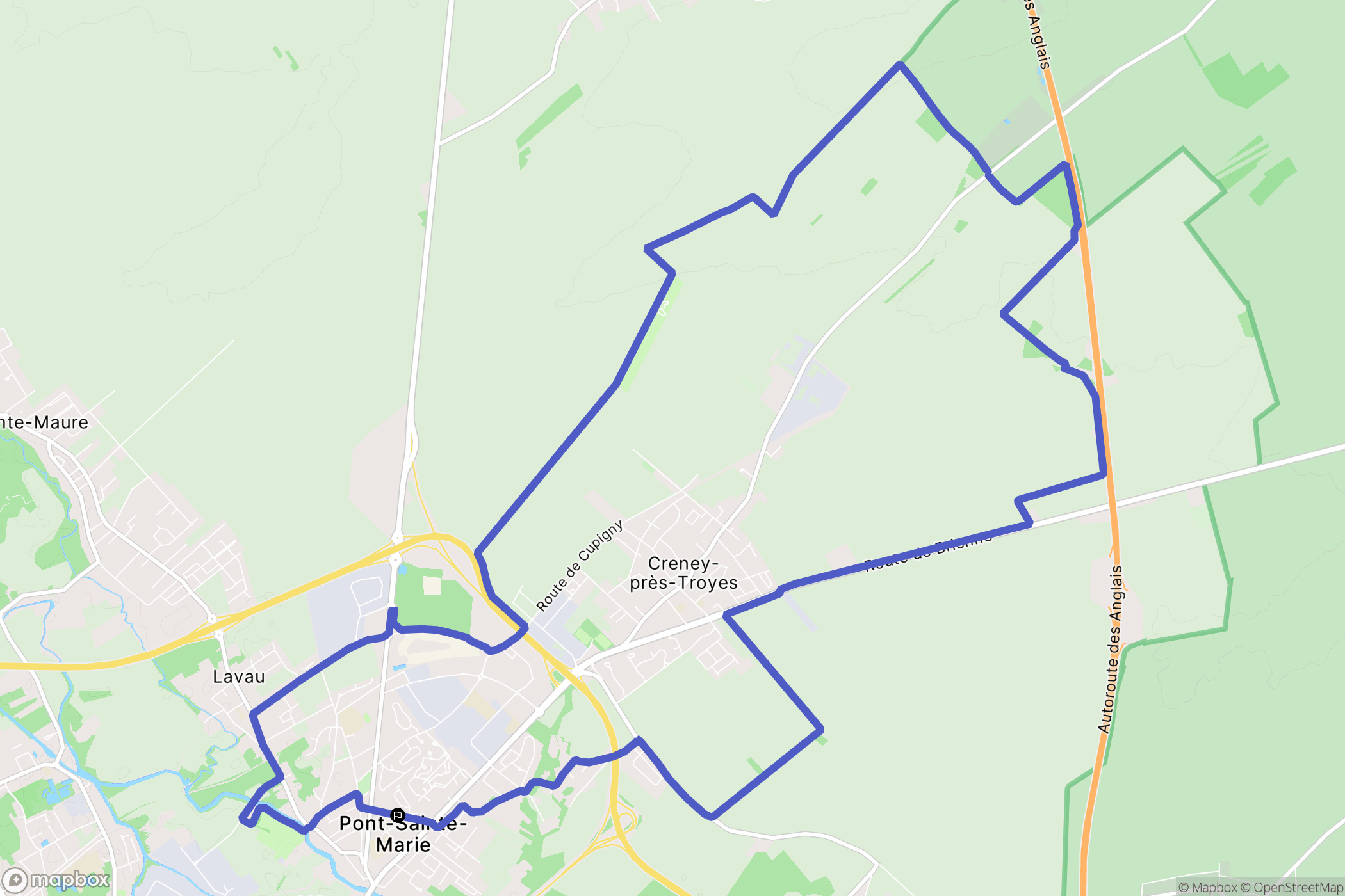 Pont-Sainte-Marie : carte du parcours de randonnée - France