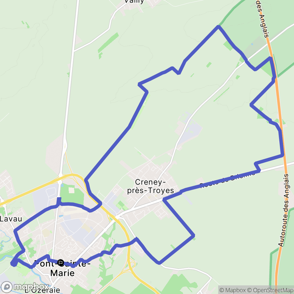 Pont-Sainte-Marie : carte du parcours de randonnée - France