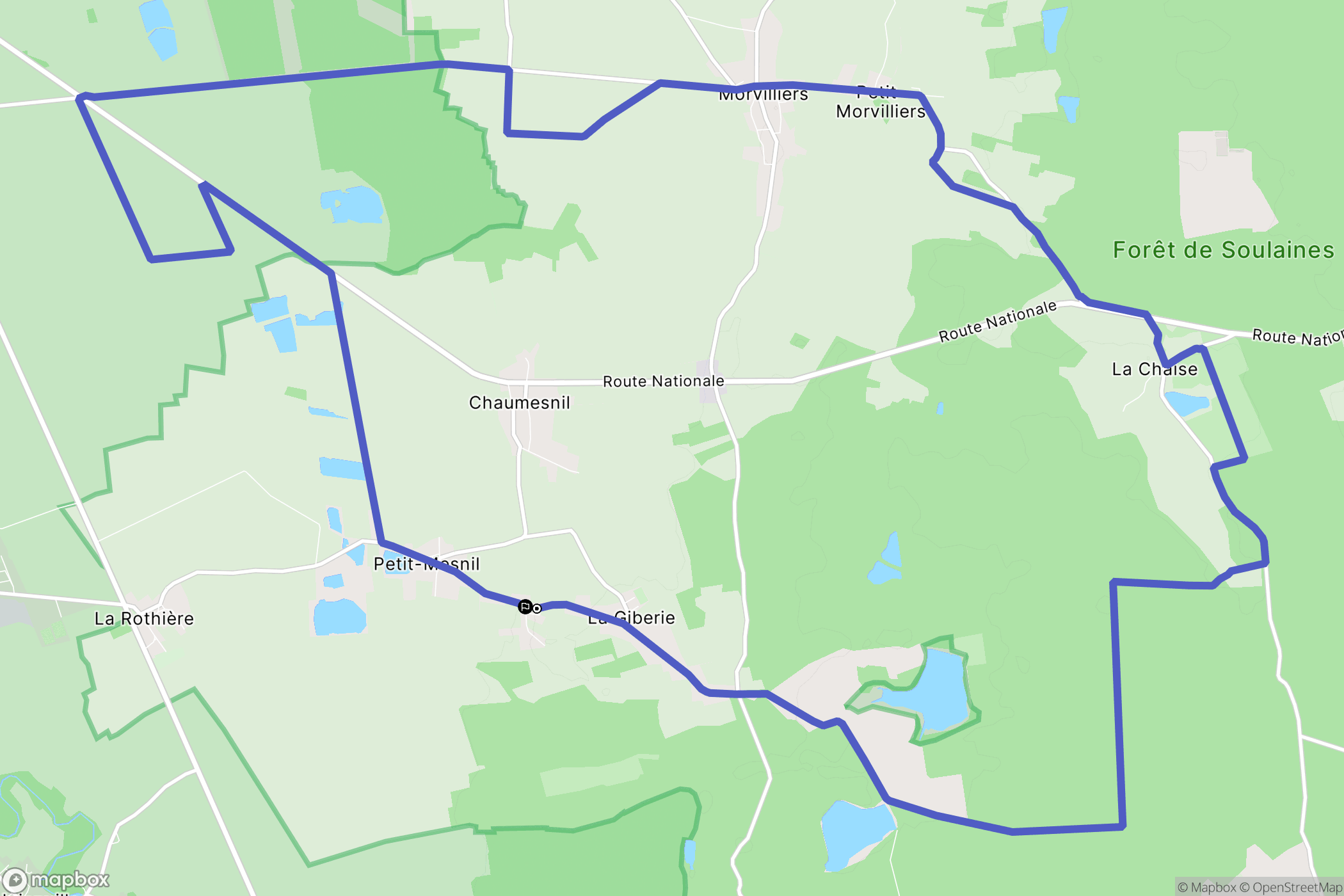Petit-Mesnil : carte du parcours de randonnée - France