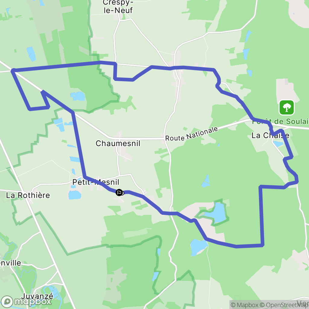 Petit-Mesnil : carte du parcours de randonnée - France
