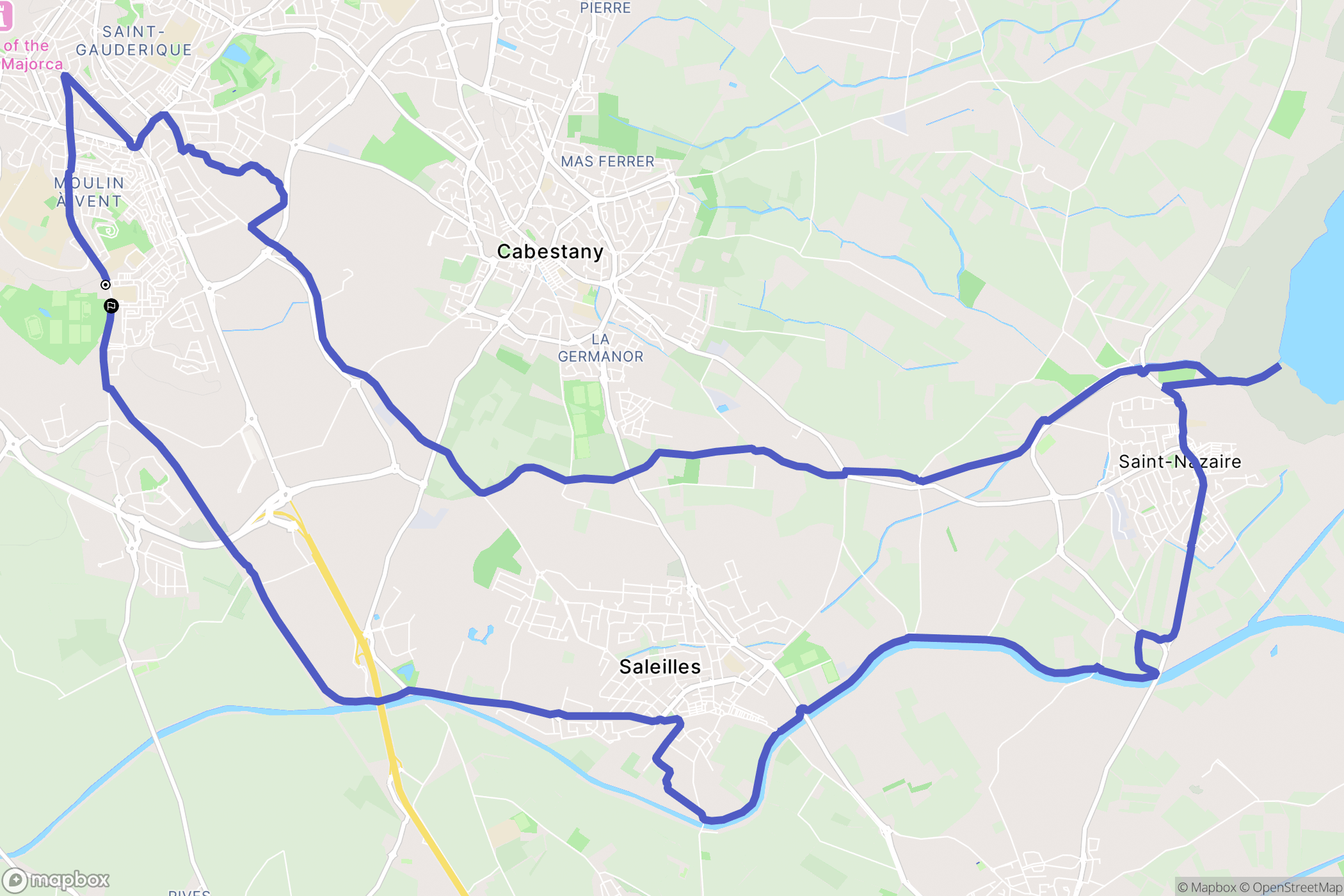 Perpignan : carte du parcours de randonnée - France
