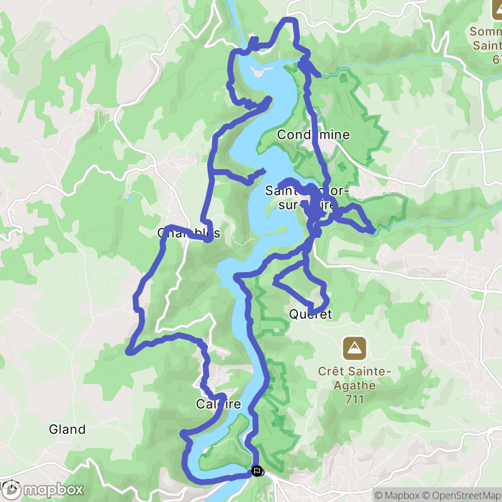 Unieux : carte du parcours de randonnée - France
