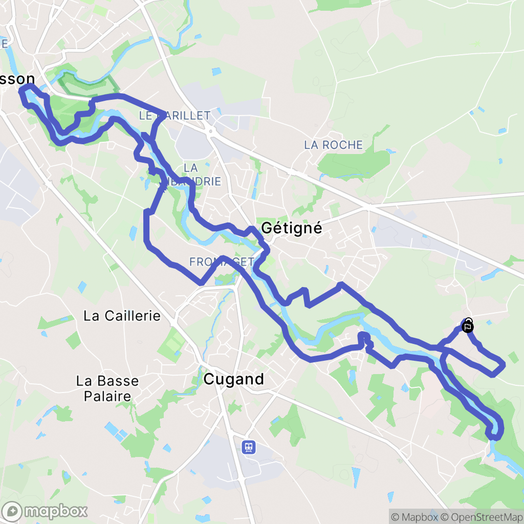 Gétigné : carte du parcours de randonnée - France