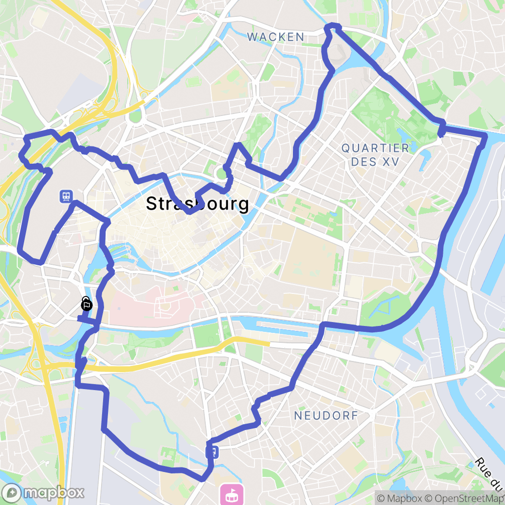 Strasbourg : carte du parcours de randonnée - France