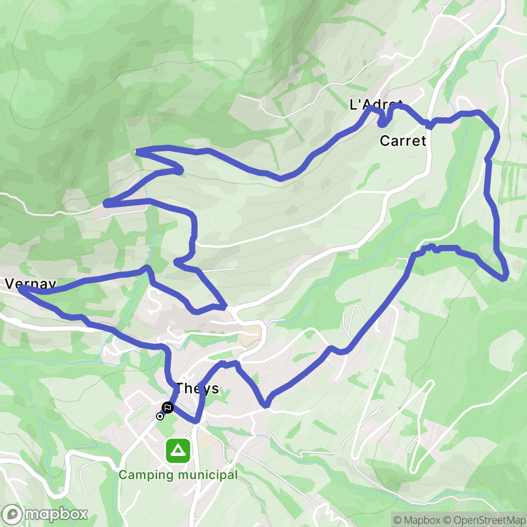 Theys : carte du parcours de randonnée - France