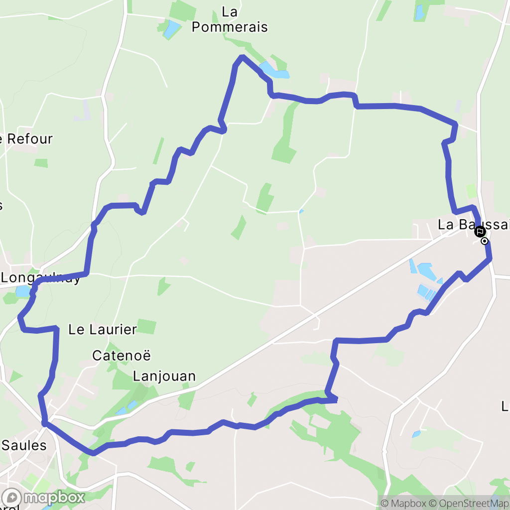 La Baussaine : carte du parcours de randonnée - France