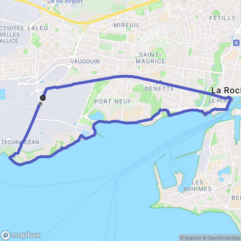 La Rochelle : carte du parcours de randonnée - France