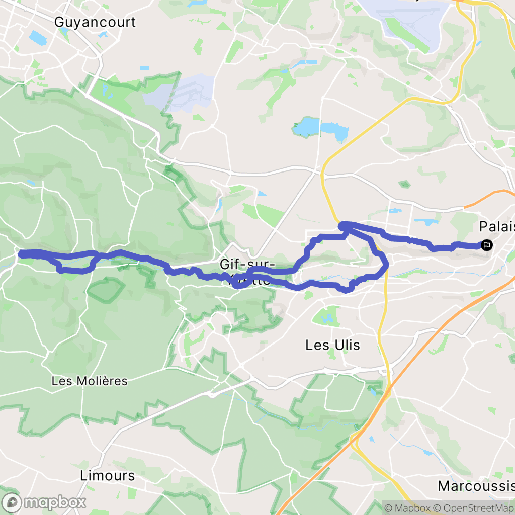 Palaiseau : carte du parcours de randonnée - France