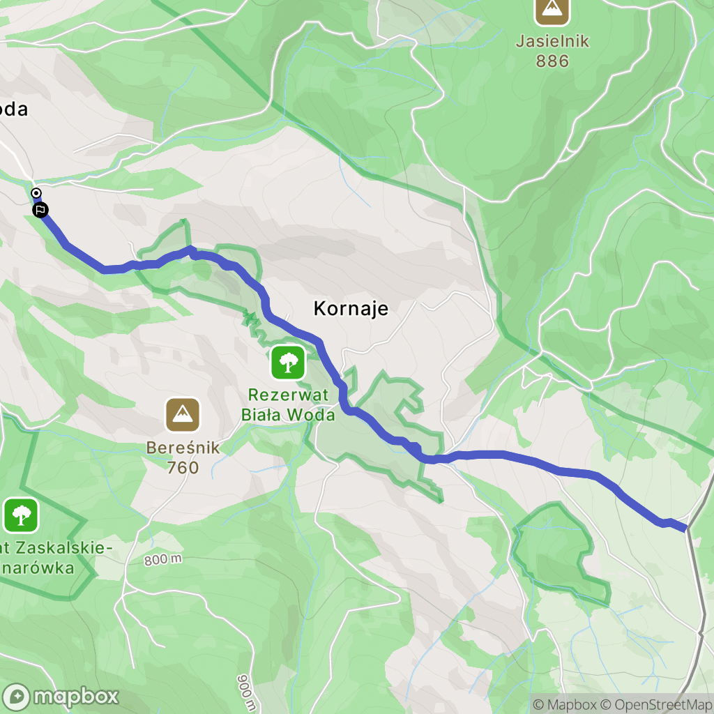 Jaworki: mapa trasy - Poland