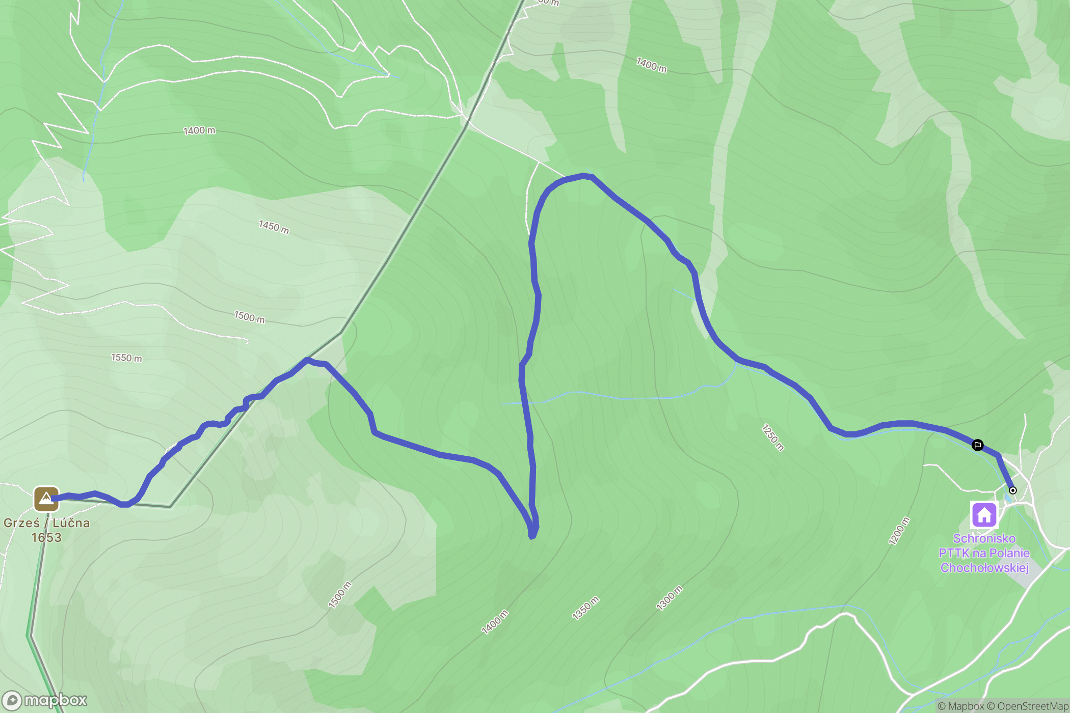 Witów: mapa trasy - Poland