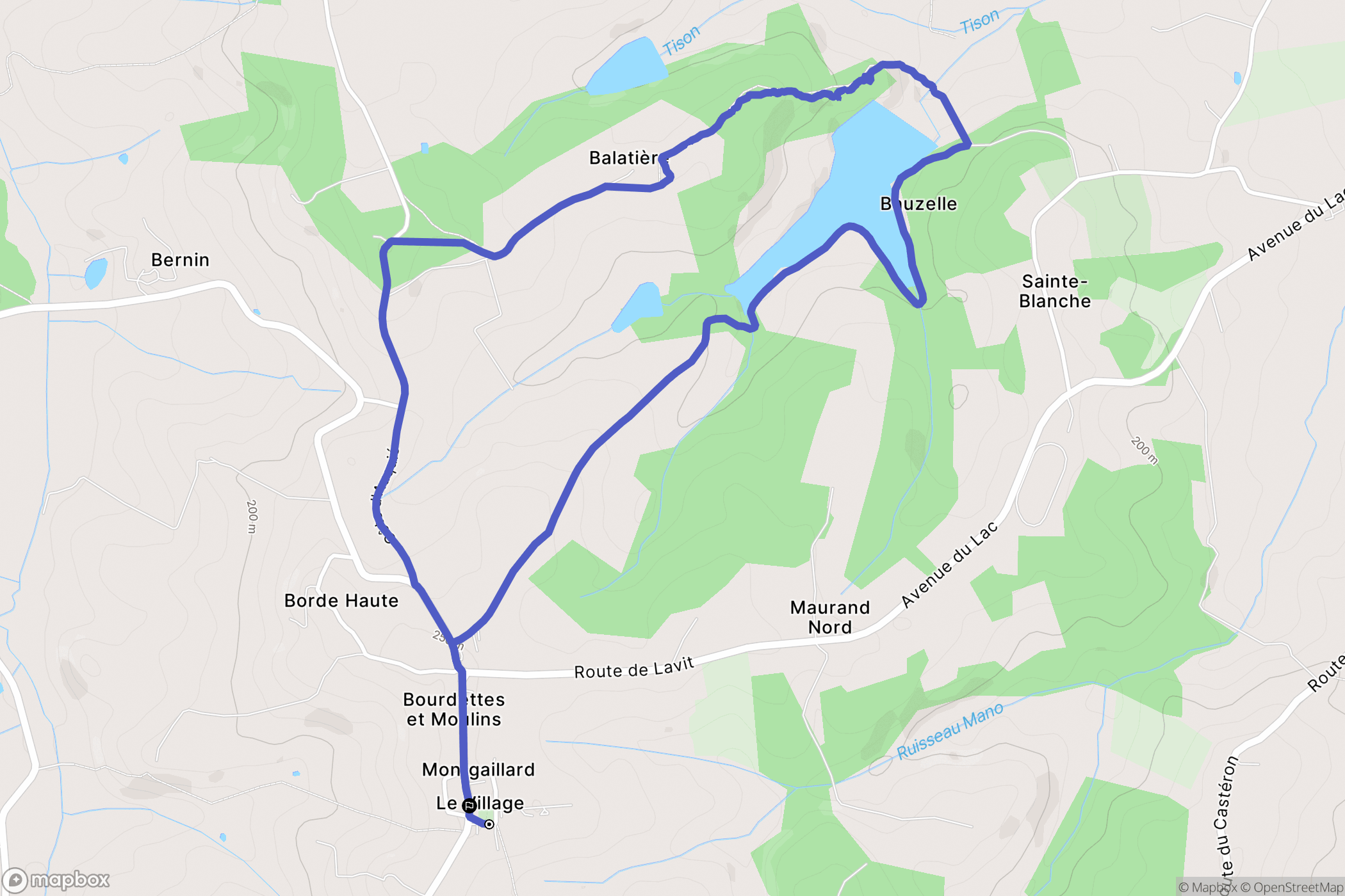Montgaillard : carte du parcours de randonnée - France