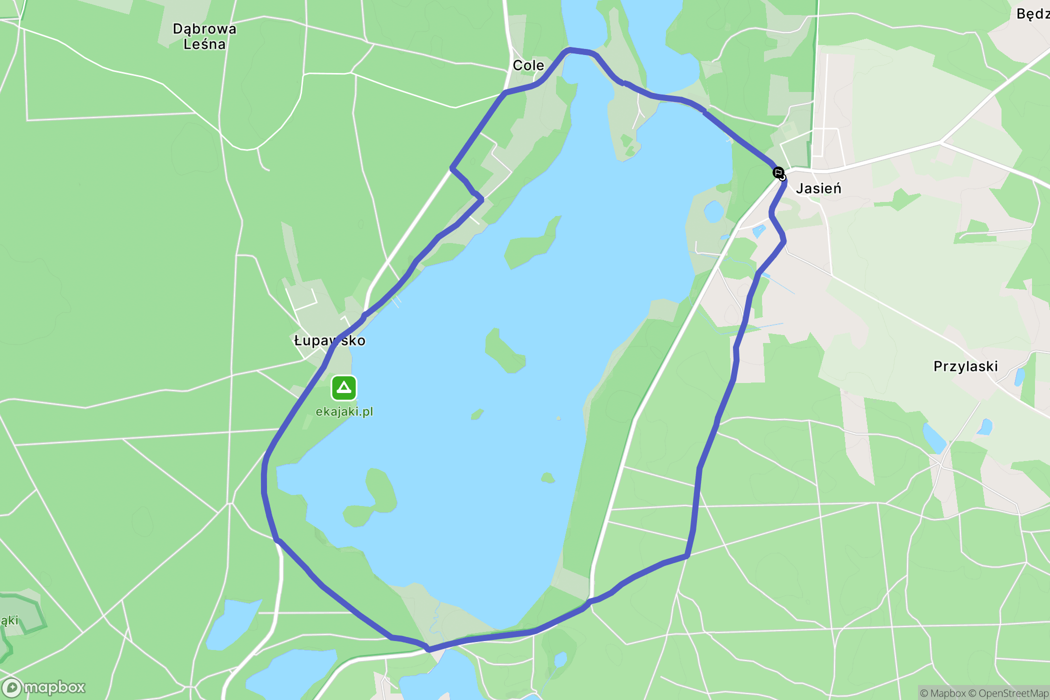 Jasień: mapa trasy - Poland