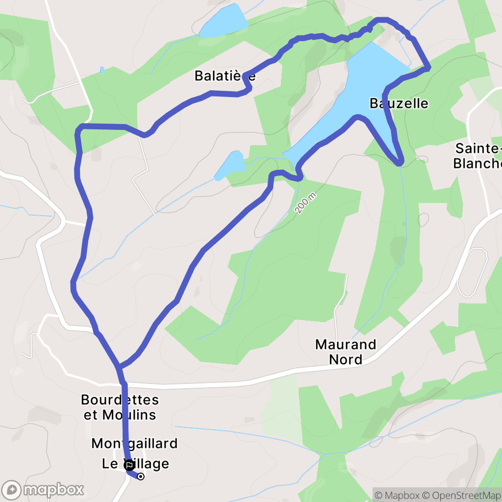 Montgaillard : carte du parcours de randonnée - France