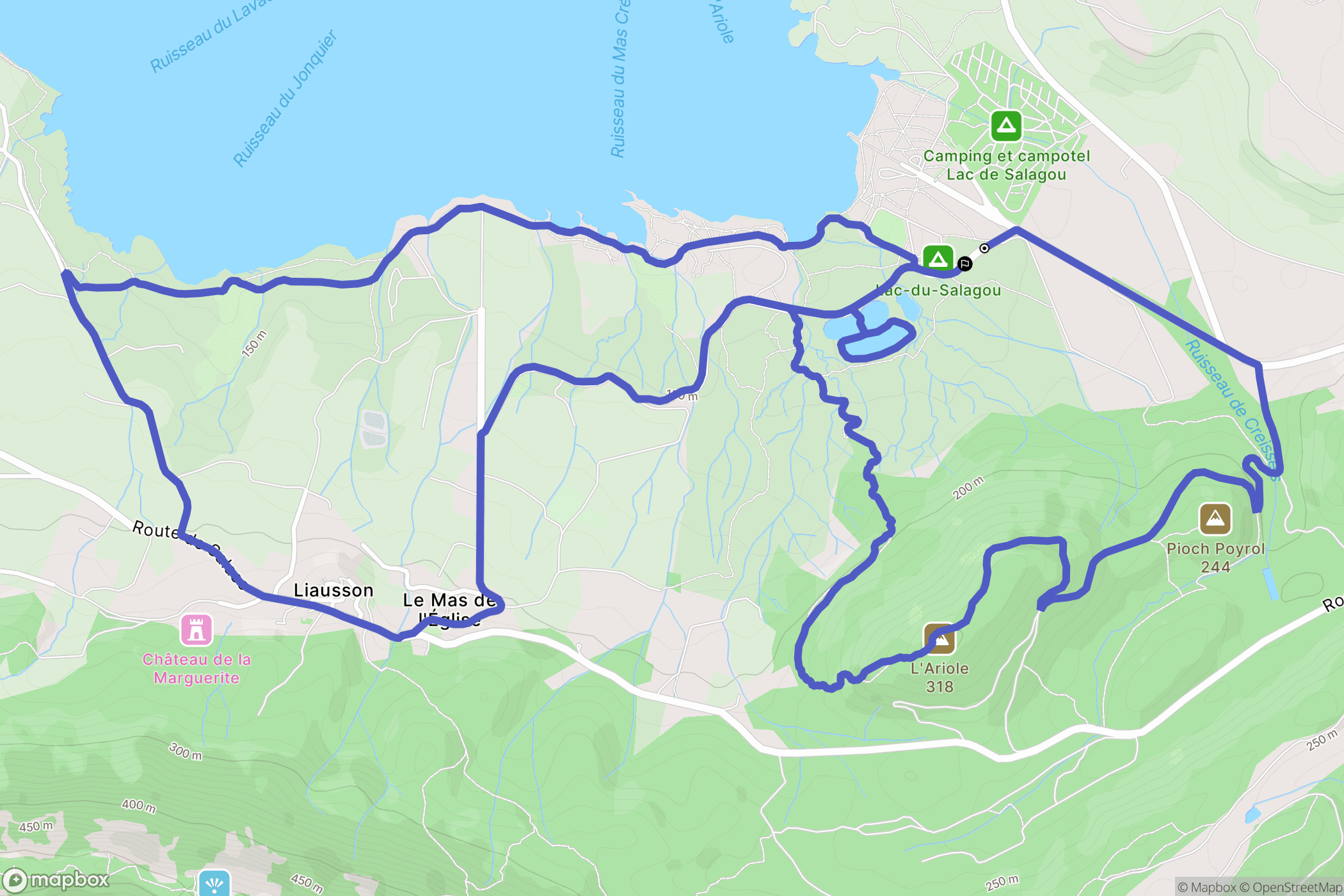 Clermont-l'Hérault : carte du parcours de randonnée - France