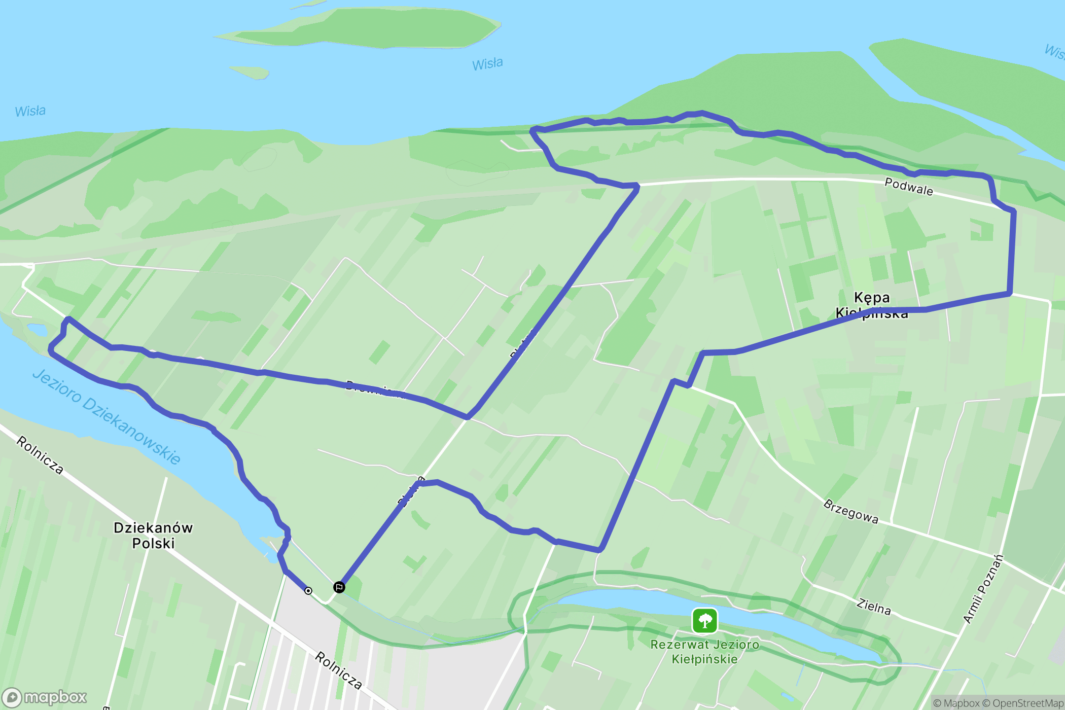 Dziekanów Polski: mapa trasy - Poland