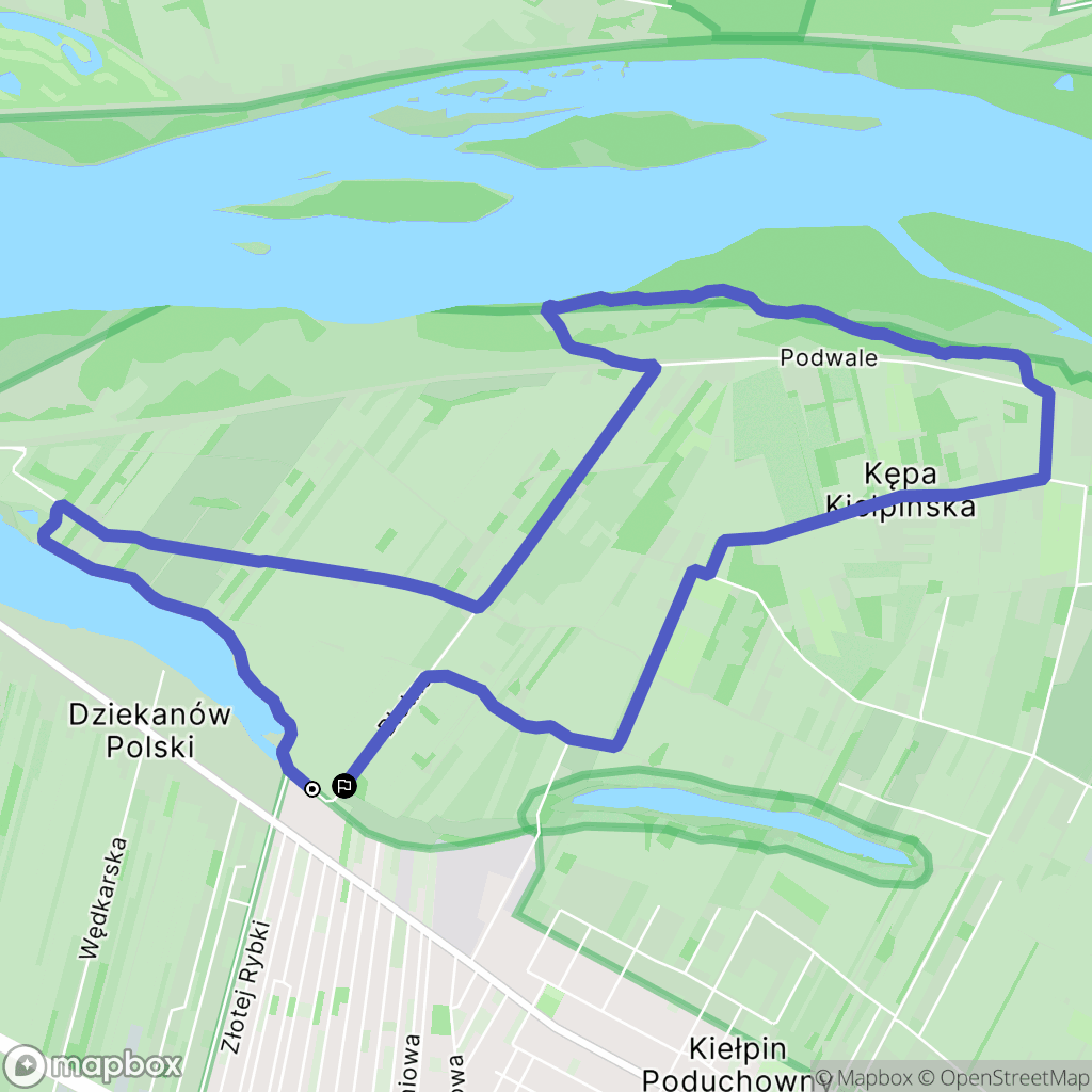 Dziekanów Polski: mapa trasy - Poland
