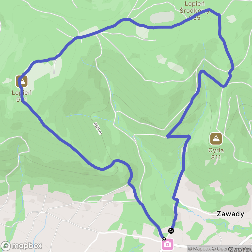 Chyszówki: mapa trasy - Poland