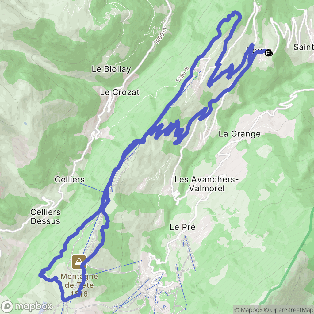 La Léchère : carte du parcours de randonnée - France