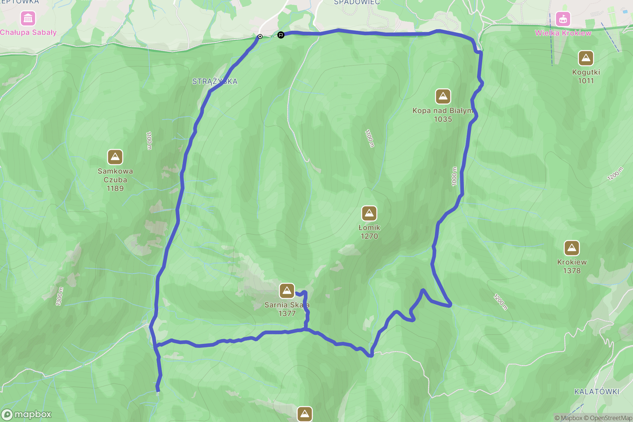 Zakopane: mapa trasy - Poland