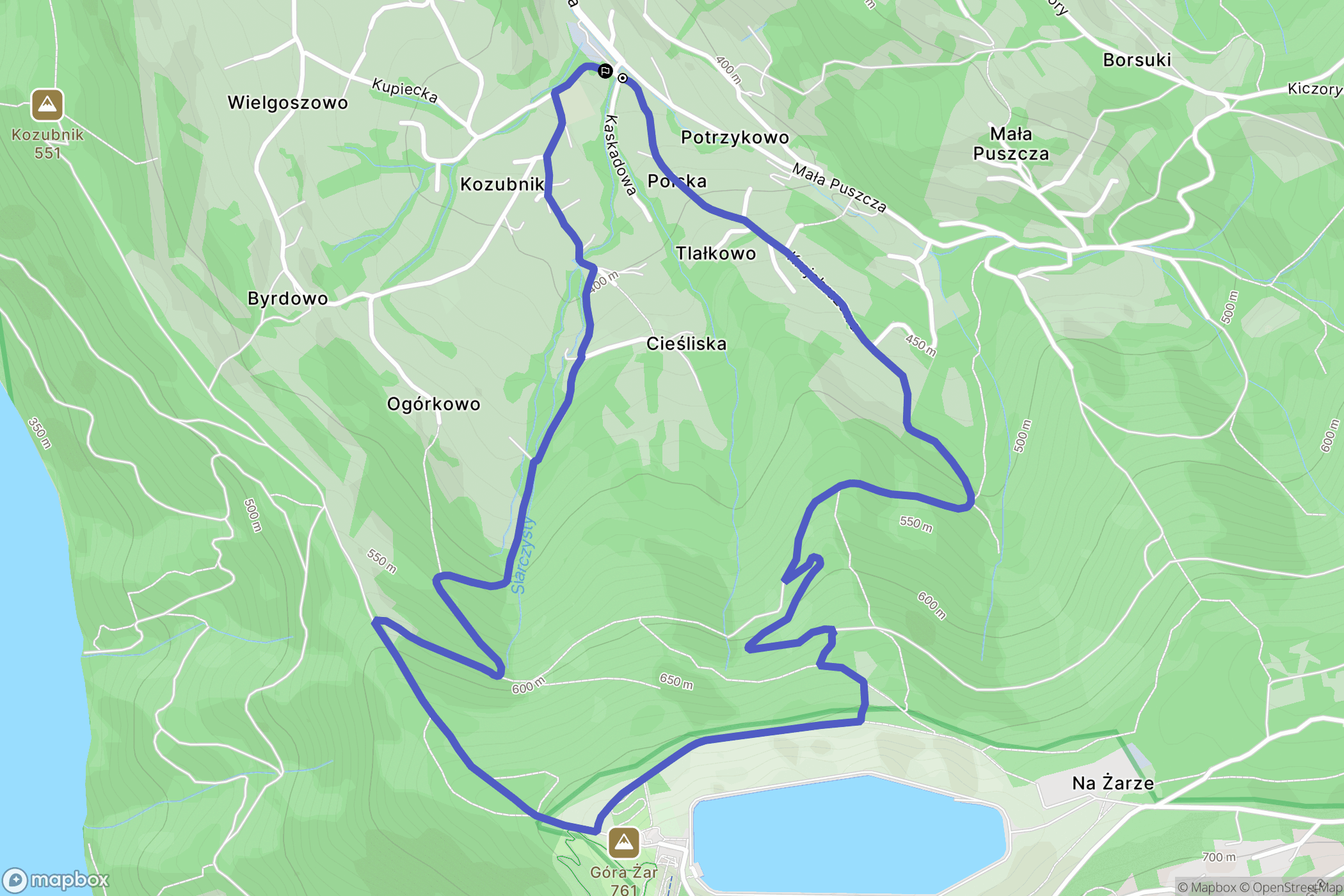 Porąbka: mapa trasy - Poland