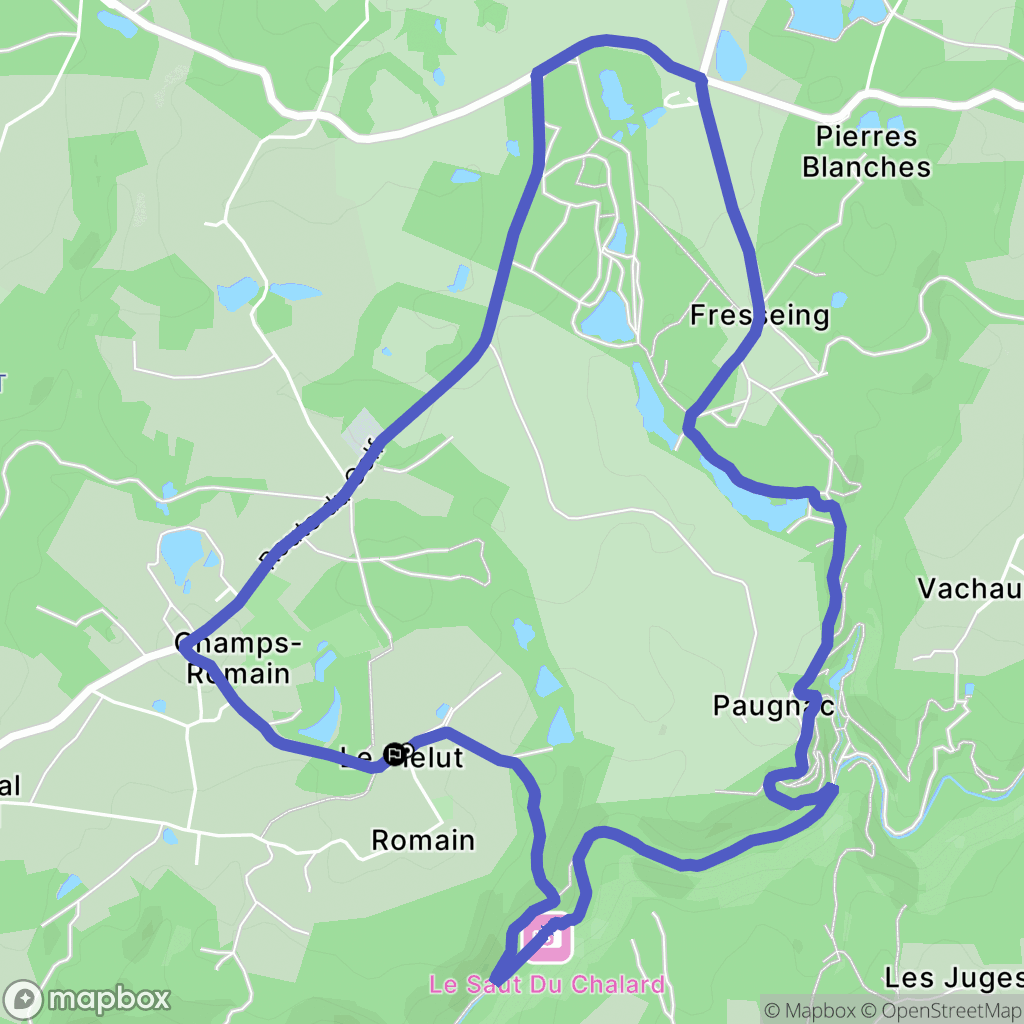 Champs-Romain : carte du parcours de randonnée - France