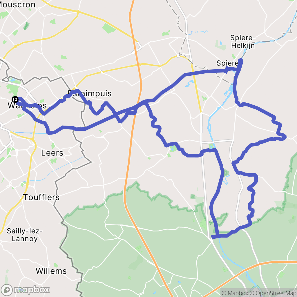 Wattrelos : carte du parcours de randonnée - France
