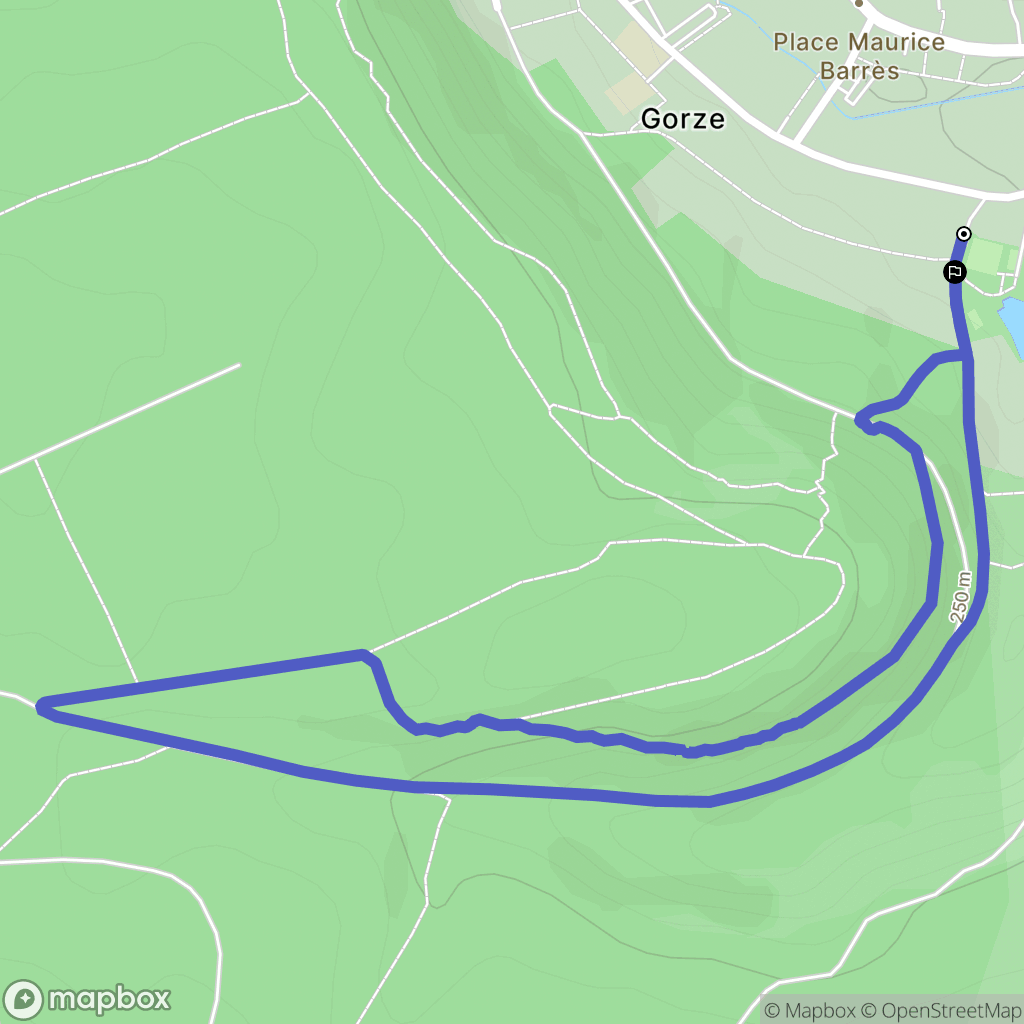Gorze : carte du parcours de randonnée - France