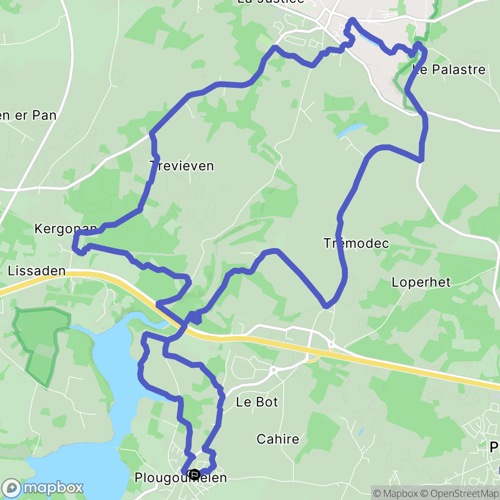 Plougoumelen : carte du parcours de randonnée - France