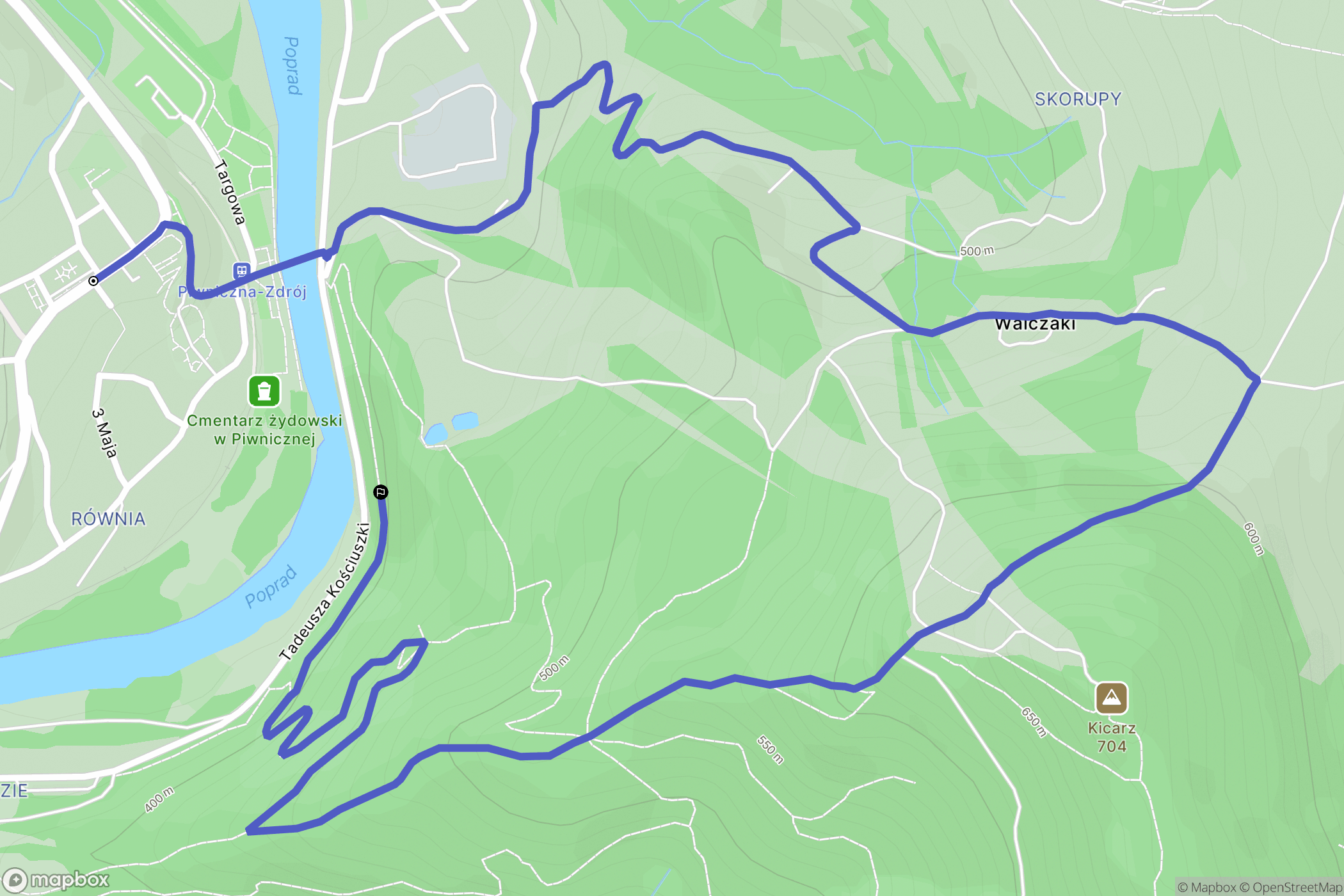 Piwniczna-Zdrój: mapa trasy - Poland
