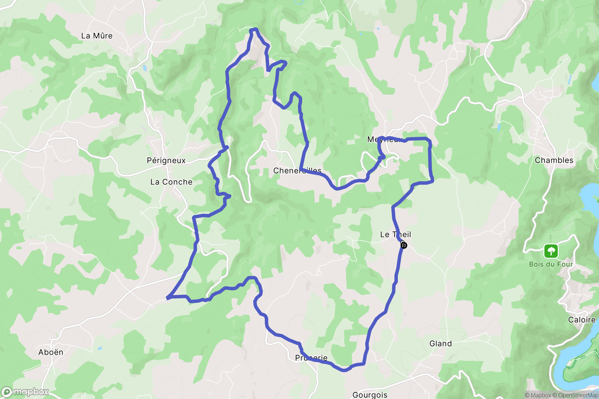 Saint-Maurice-en-Gourgois : carte du parcours de randonnée - France