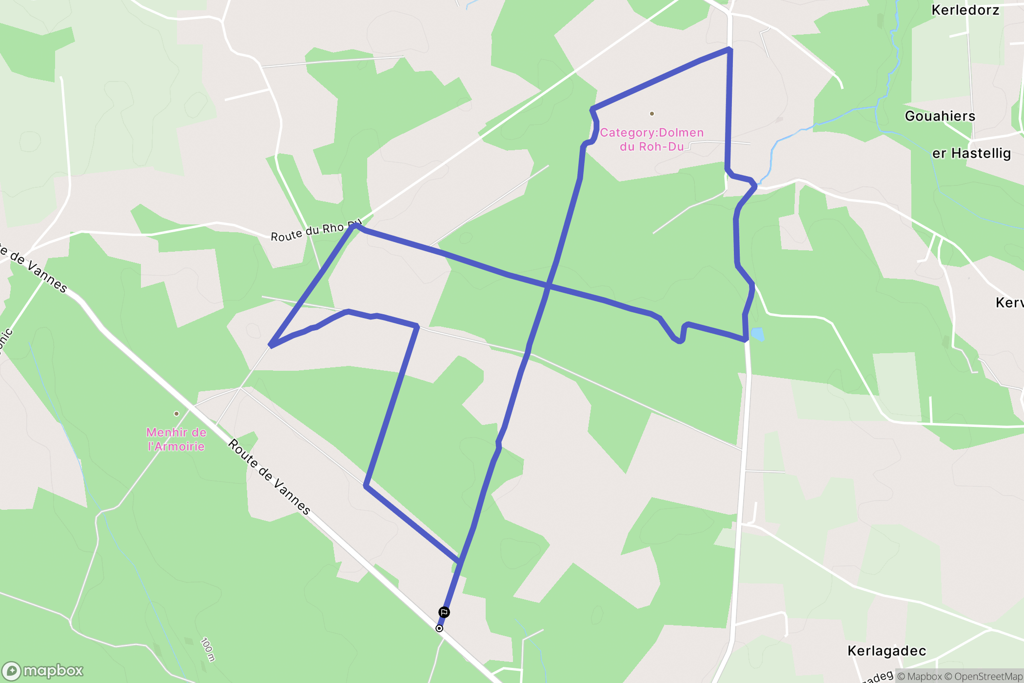 Camors : carte du parcours de randonnée - France