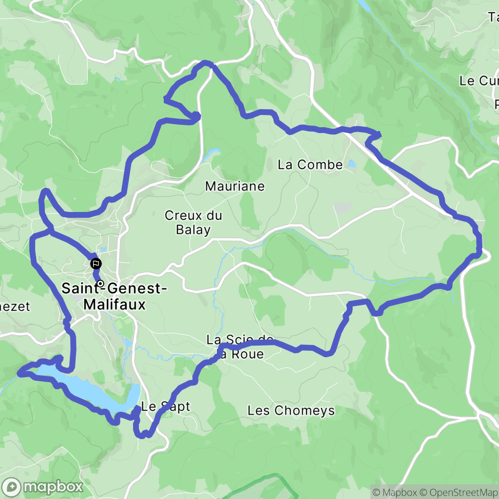 Saint-Genest-Malifaux : carte du parcours de randonnée - France