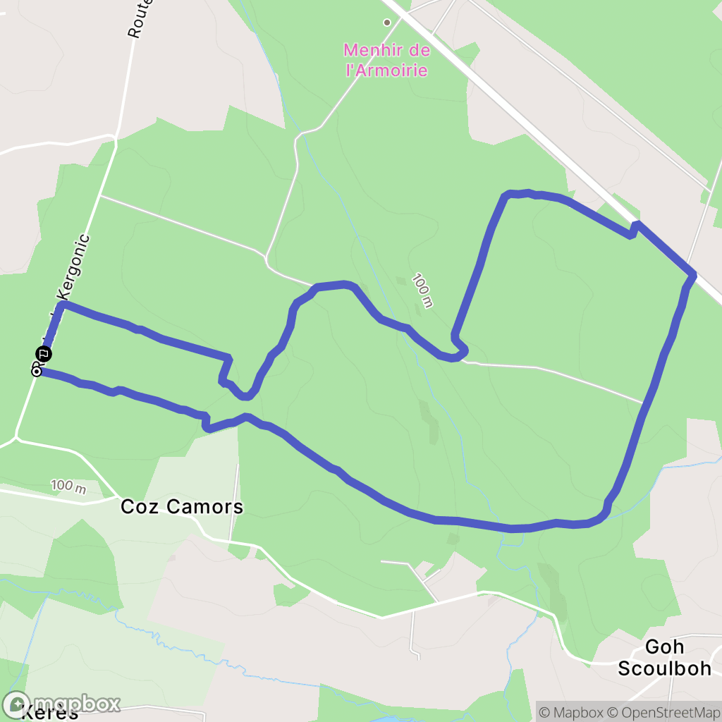 Camors : carte du parcours de randonnée - France