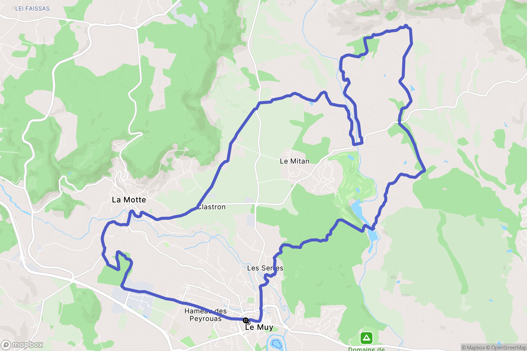 Le Muy : carte du parcours de randonnée - France