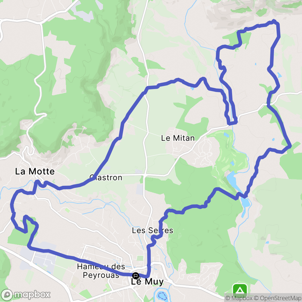 Le Muy : carte du parcours de randonnée - France