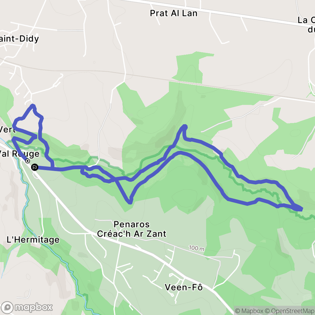 Plougonven : carte du parcours de randonnée - France
