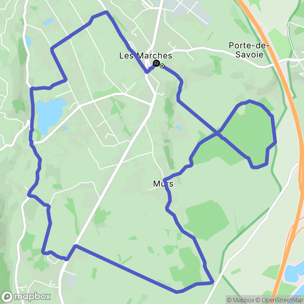 Porte-de-Savoie : carte du parcours de randonnée - France