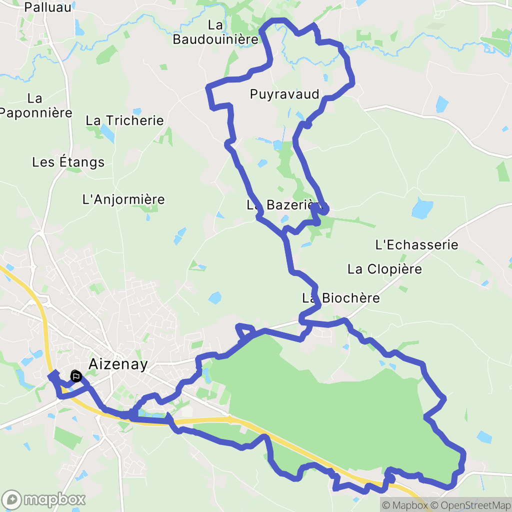 Aizenay : carte du parcours de randonnée - France