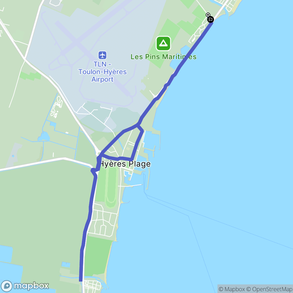 Hyères : carte du parcours de randonnée - France