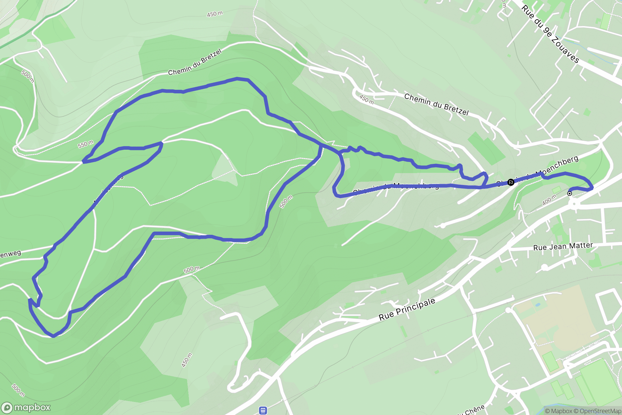 Munster : carte du parcours de randonnée - France
