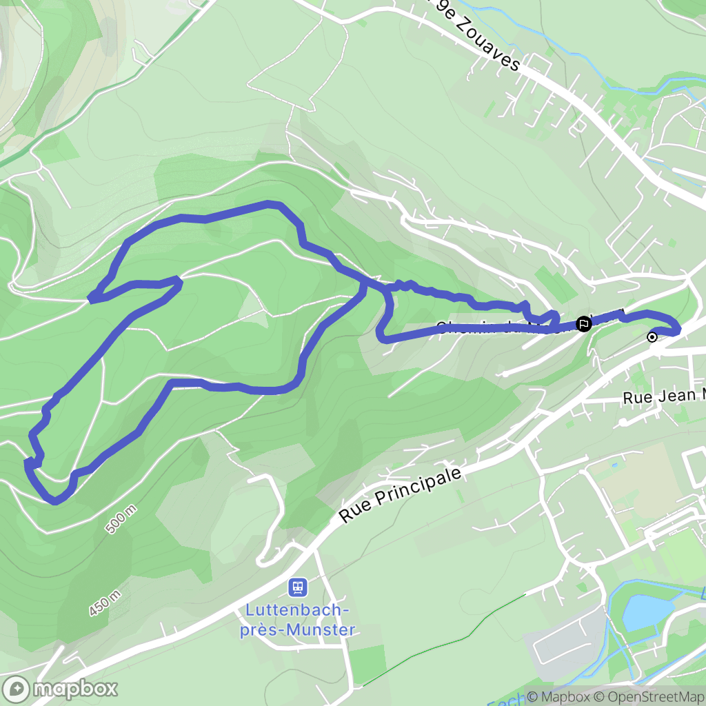 Munster : carte du parcours de randonnée - France