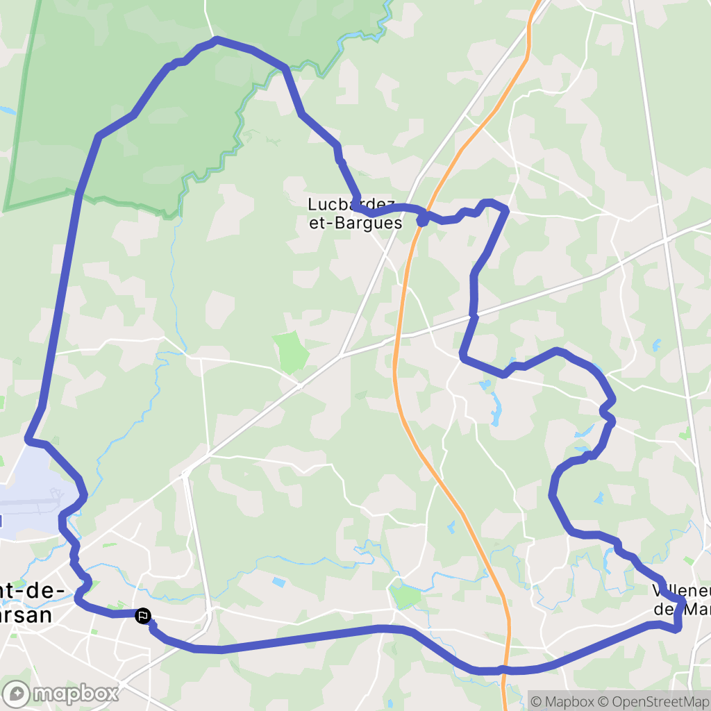Mont-de-Marsan : carte du parcours de randonnée - France