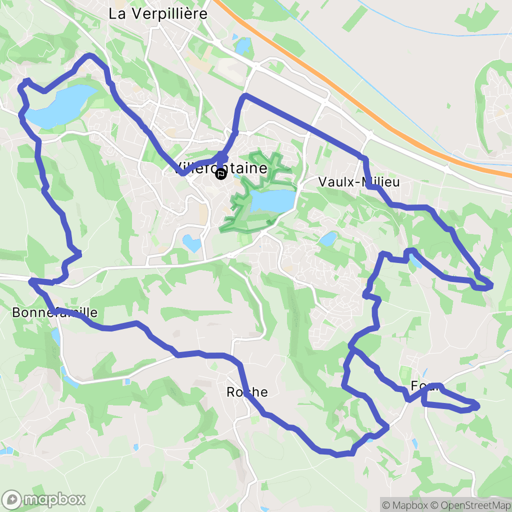 Villefontaine : carte du parcours de randonnée - France