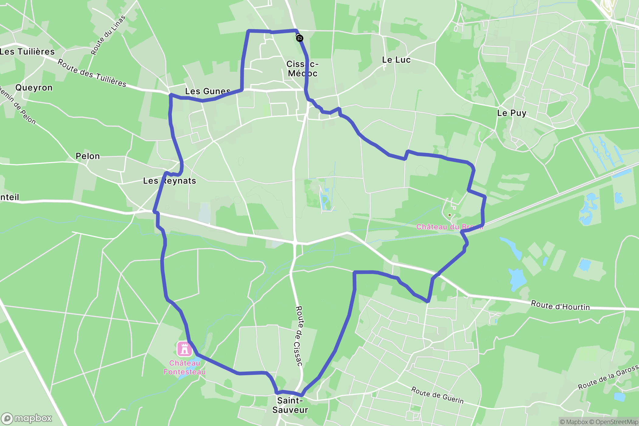 Cissac-Médoc : carte du parcours de randonnée - France