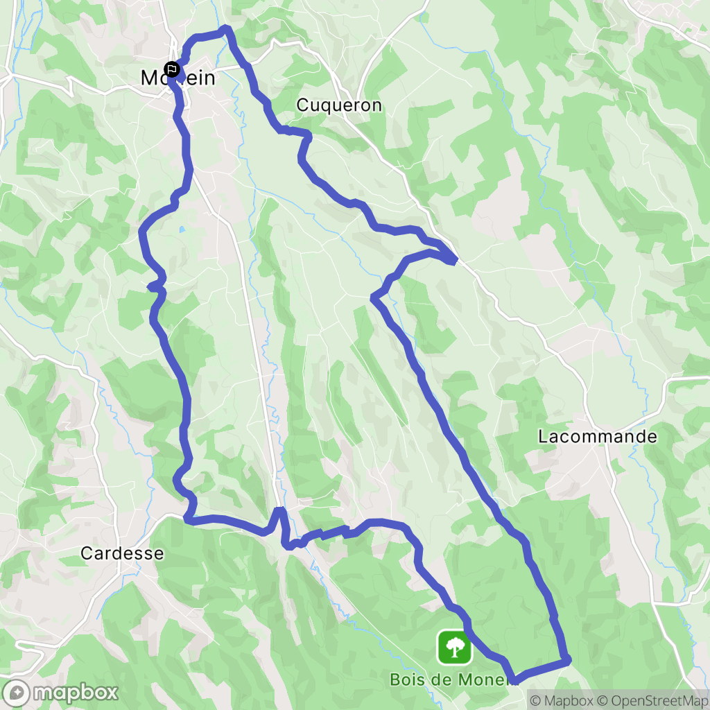 Monein : carte du parcours de randonnée - France